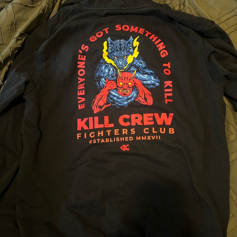 Kill Crew Black Sweatshirt with Red and Blue Graphic